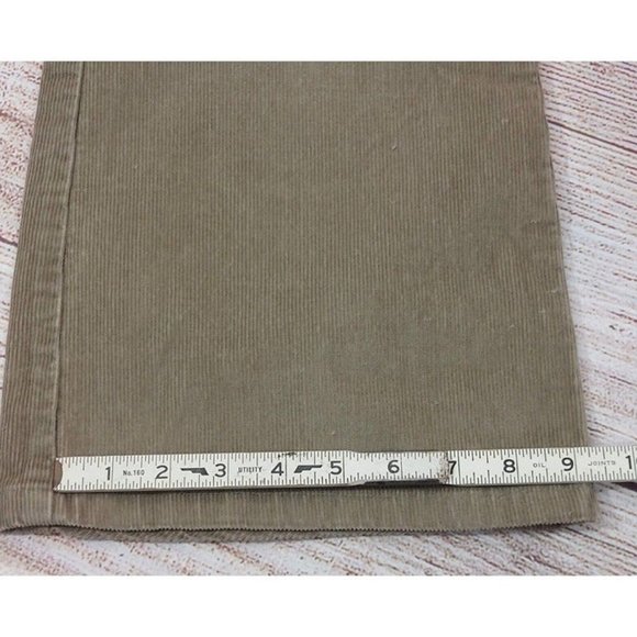 Women's Low Waist Corduroy Pants Vintage Wide Leg 70's Tan Flare End Jeans Sz 14 - Picture 8 of 12